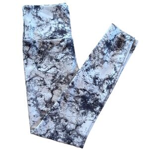 BALANCE COLLECTION WOMEN BLACK WHITE MARBLE LEGGING SIZE: MEDIUM